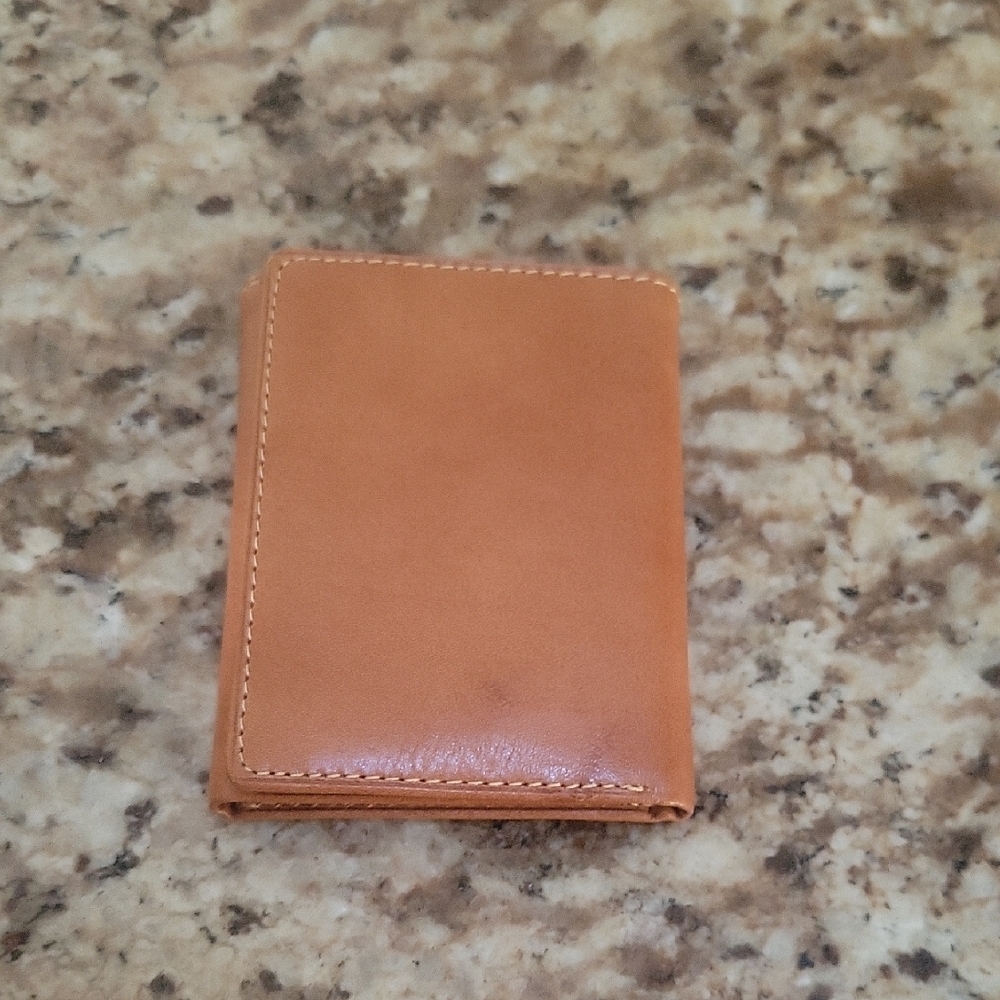 Joseph Abboud Tan Leather Trifold wallet wirh card Holder